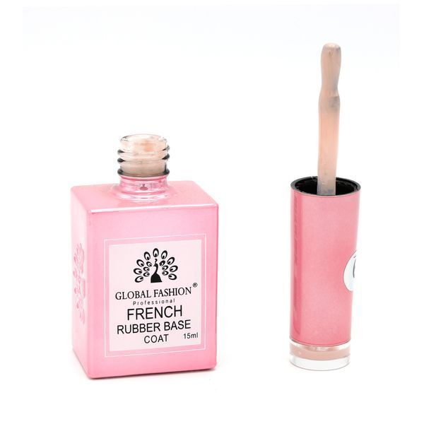 Каучукова база для гель лаку френч, Rubber Base Coat French, 15 мл, Global Fashion 09 8103 фото