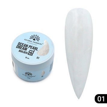 Гель для моделювання нігтів 15 г, Ocean Pearl Dream Builder Gel 01 26203 фото