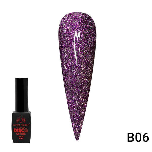 Disco Gel Polish, Global Fashion, reflective, 8 ml B06 12228 фото