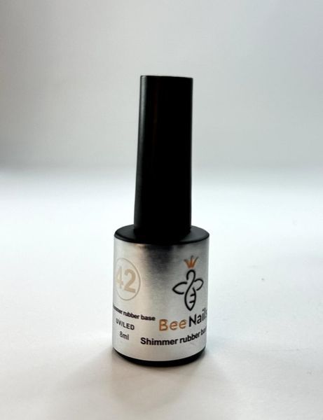 Френч база із шимером 42, Shimmer rubber base Bee Nails (8 мл) 24022 фото