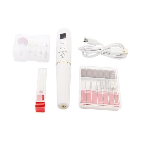 Апарат для манікюру на акумуляторі Bee nails YA03-002, 20000 об, white 24717 фото