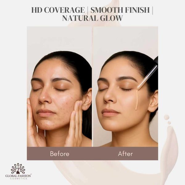 Тональная основа, Global Fashion HD Liquid Coverage Foundation, 30ml, GX01, Warm Beige 24962 фото