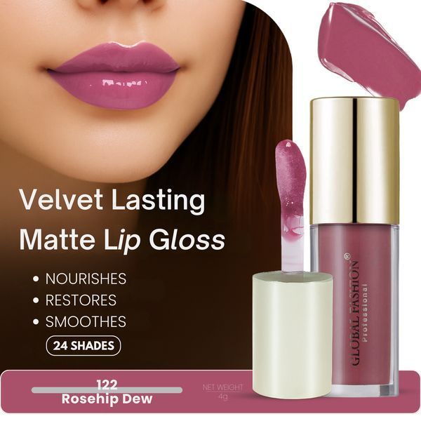 Стойкий, матовый блеск для губ Velvet lasting matte long lasting lip gloss, Global Fashion, GF38006 #122 24935 фото