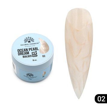 Гель для моделювання нігтів 15 г, Ocean Pearl Dream Builder Gel 02 26204 фото