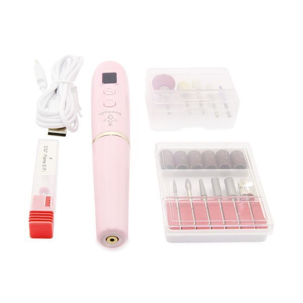 Апарат для манікюру на акумуляторі Bee nails YA03-002, 20000 об, pink 24719 фото