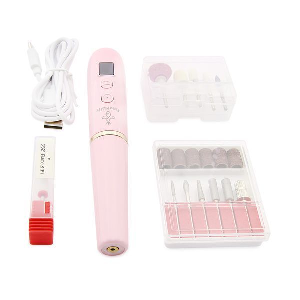 Апарат для манікюру на акумуляторі Bee nails YA03-002, 20000 об, pink 24719 фото
