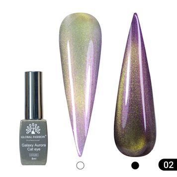 Гель лак котяче око Galaxy Aurora Cat Eye Global Fashion, 8мл, 002 24833 фото