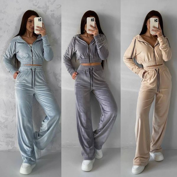 Костюм женский велюровый (штаны и кофта) RAZ-1043 (42 - 52 р.) Голубой RAZ-1043 фото