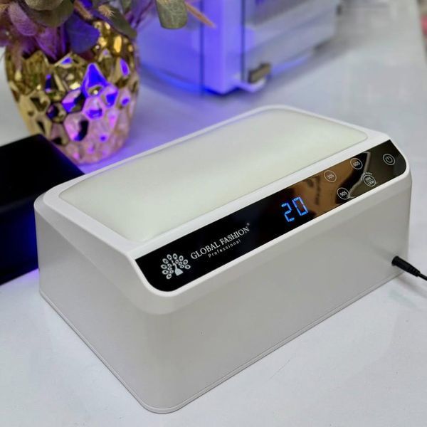 Лампа для ногтей LED/UV, L-1005, 120W Global Fashion, с подушкой-подлокотником, white 18626 фото