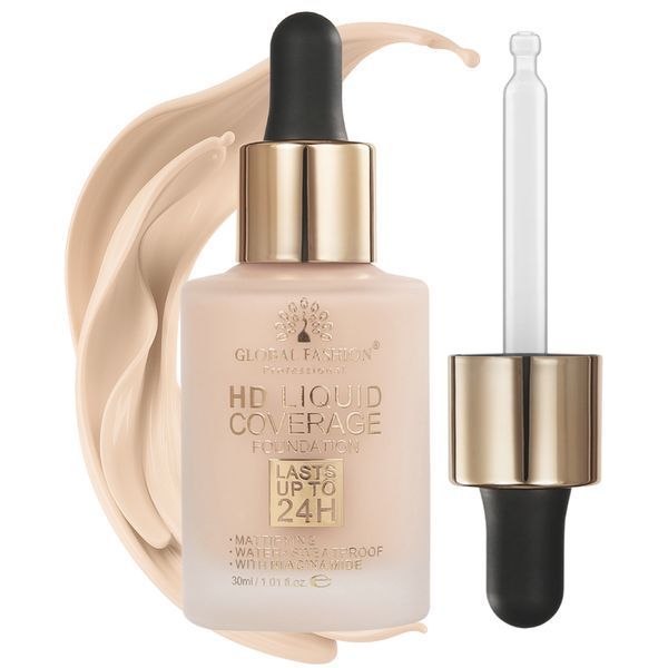 Тональна основа, Global Fashion HD Liquid Coverage Foundation, 30ml, GX02, Natural Tan 24963 фото