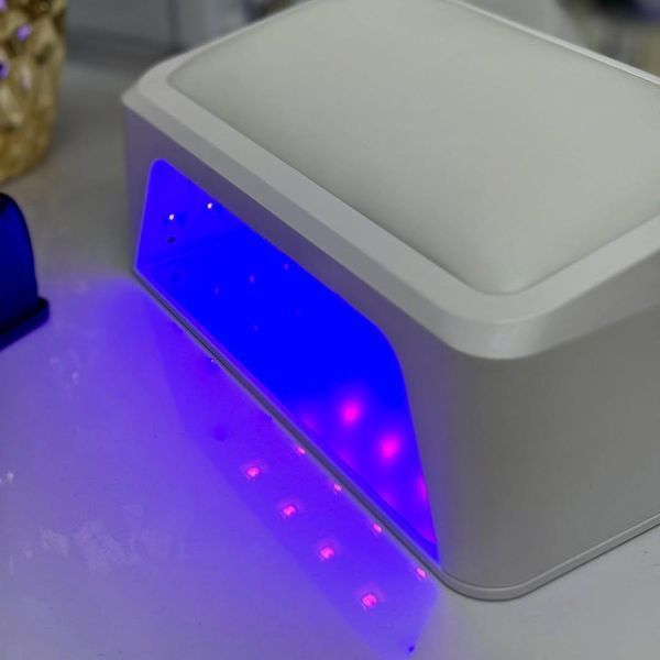 Лампа для ногтей LED/UV, L-1005, 120W Global Fashion, с подушкой-подлокотником, white 18626 фото
