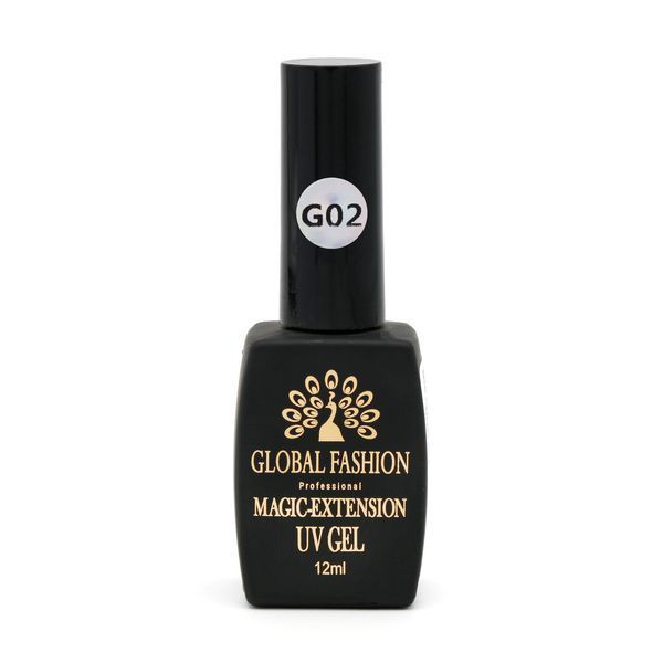 Гель Global Fashion с шиммером Magic-Extension белый, 12 мл No 2 9035 фото