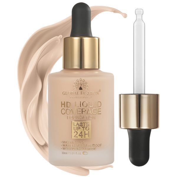 Тональная основа, Global Fashion HD Liquid Coverage Foundation, 30ml, GX04, Honey 24965 фото