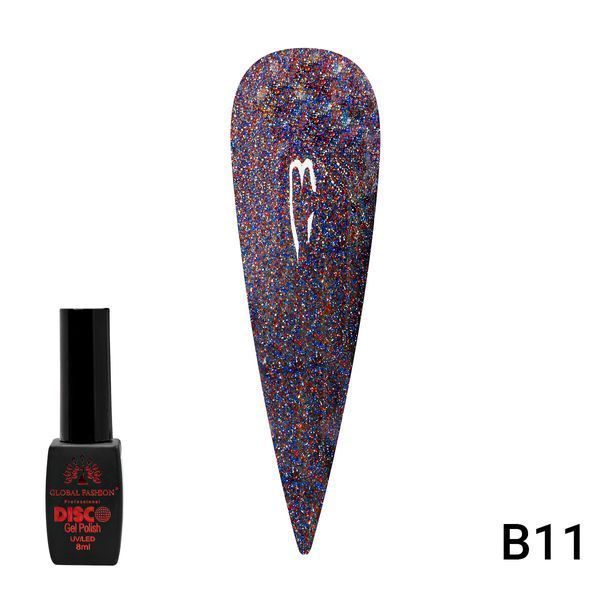 Disco Gel Polish, Global Fashion, reflective, 8 ml B11 12233 фото