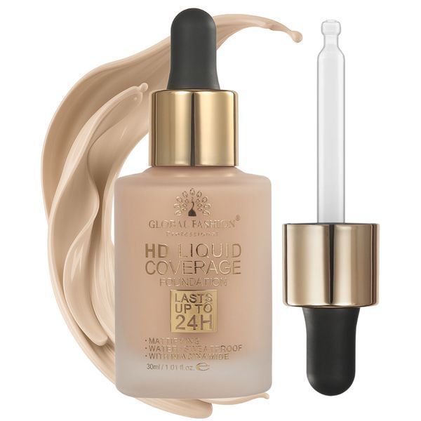 Тональна основа, Global Fashion HD Liquid Coverage Foundation, 30ml, GX05, Caramel 24966 фото