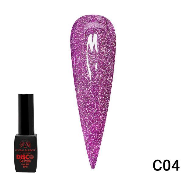Гель лак Disco Gel Polish, Global Fashion, светоотражающий 8 мл C04 12238 фото