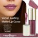 Стойкий, матовый блеск для губ Velvet lasting matte long lasting lip gloss, Global Fashion, GF38006 #101 24914 фото 2