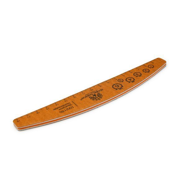 Nail file with ruler, 100/180, orange 25567 фото