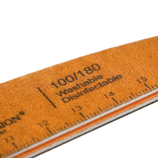 Nail file with ruler, 100/180, orange 25567 фото