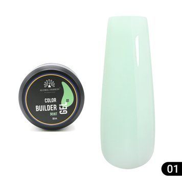 Гель для моделювання нігтів 50 г, Color Builder Gel 01-Mint 26252 фото