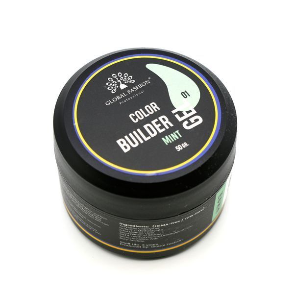 Гель для моделювання нігтів 50 г, Color Builder Gel 01-Mint 26252 фото
