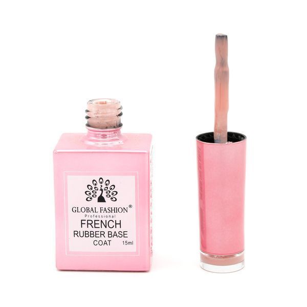 Каучукова база для гель лаку френч, Rubber Base Coat French, 15 мл, Global Fashion 08 8102 фото