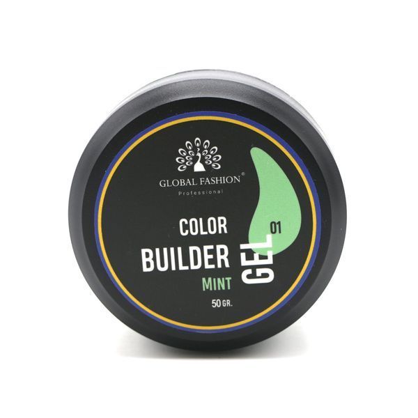 Гель для моделювання нігтів 50 г, Color Builder Gel 01-Mint 26252 фото