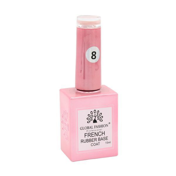 Каучукова база для гель лаку френч, Rubber Base Coat French, 15 мл, Global Fashion 08 8102 фото