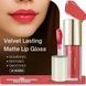 Стойкий, матовый блеск для губ Velvet lasting matte long lasting lip gloss, Global Fashion, GF38006 #109 24922 фото 2