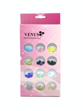 Декор для нігтів Venus, імітація котячого ока, форма коло, 12 кольорів 15085 фото