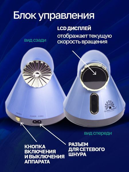 Аппарат для маникюра и педикюра GF-615, 50000 об., 80 W, синий 18608 фото