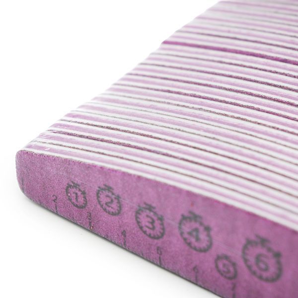 Nail file with ruler, 180/240, violet 25568 фото