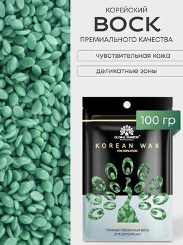 Віск для депіляції Global Fashion, Korean Wax, 100 г, плівковий, Aloe 23429 фото