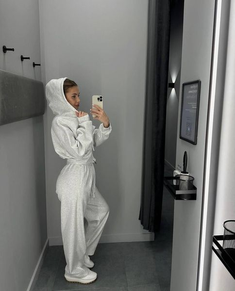 Костюм женский двухнитка (штаны и кофта) RAZ-1505 (42 - 46 р.) Белый меланж RAZ-1505 фото