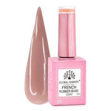 Каучукова база для гель-лаку френч, Rubber Base Coat French, 15 мл, Global Fashion 03 8097 фото