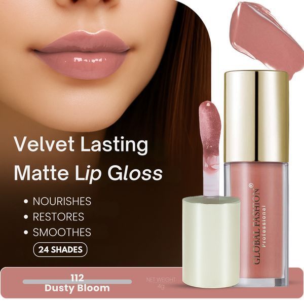 Стойкий, матовый блеск для губ Velvet lasting matte long lasting lip gloss, Global Fashion, GF38006 #112 24925 фото