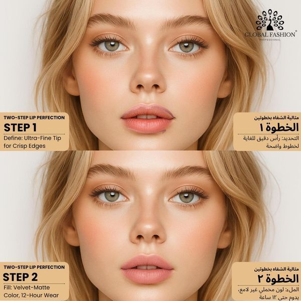 Гелевий олівець для губ, Global Fashion, velvet smooth lipliner, 01 25020 фото