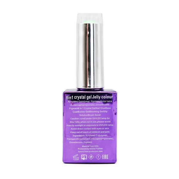Gel build-up 6 in 1 crystal gel jelly color, 15 ml, 6601 23751 фото