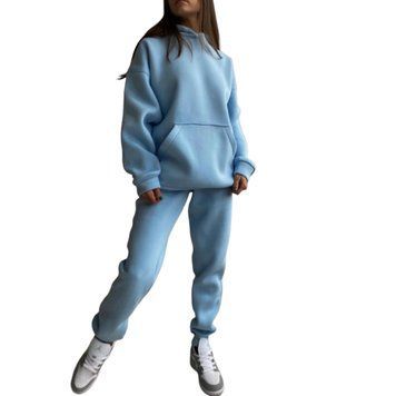 Костюм-кенгуру жіночий тринитка на флісі (штани та кофта) RAZ-918 (42 - 52 р.) Блакитний RAZ-918 фото
