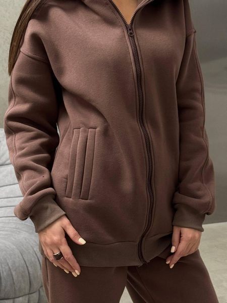 Костюм женский трёхнитка на флисе (штаны и кофта) RAZ-1171 (42 - 52 р.) Шоколад RAZ-1171 фото