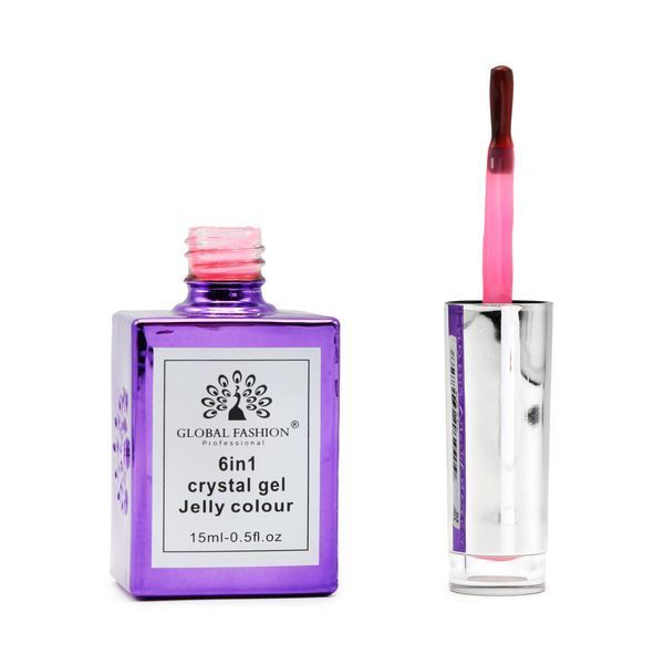 Gel build-up 6 in 1 crystal gel jelly color, 15 ml, 6603 23753 фото