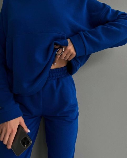Костюм-кенгуру жіночий тринитка на флісі (штани та кофта) RAZ-918 (42 - 52 р.) Електрик (синій) RAZ-918 фото