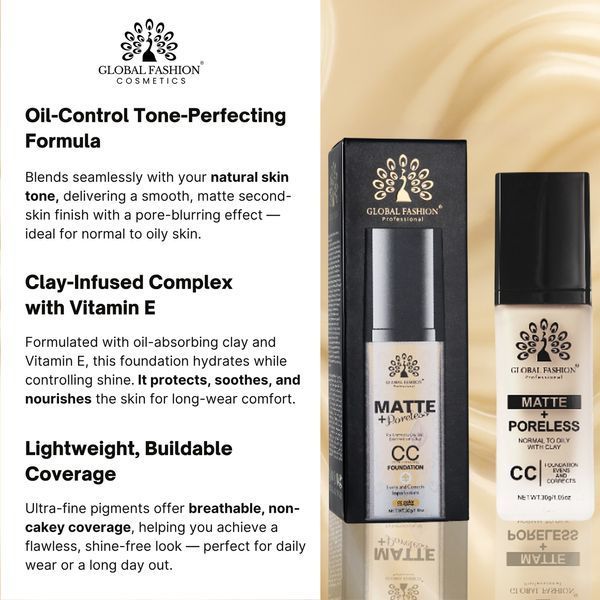Тональна основа CC Matte+Poreless, Global Fashion, G018, Deep Cocoa 24977 фото